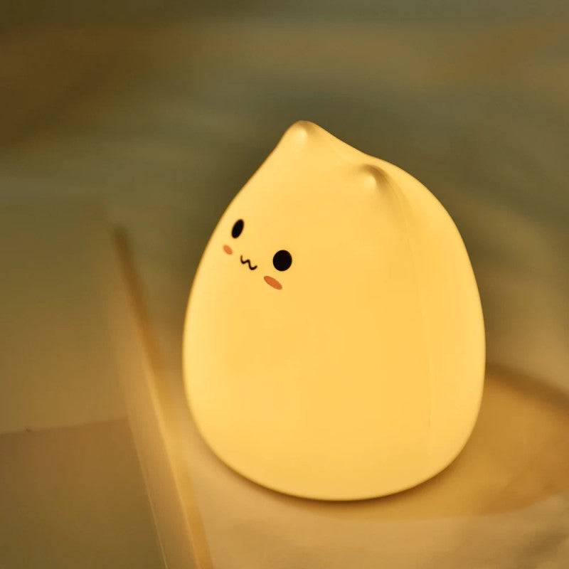 Cat-Shaped LED Night Light - Color-Changing Touch Control