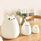 Cat-Shaped LED Night Light - Color-Changing Touch Control