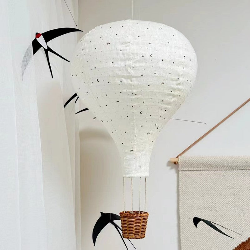 Ceiling Lamp - Hot-air Balloon Shape with Rattan Basket