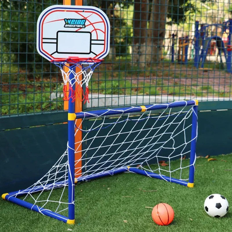 Children's 2-in-1 Football Goal and Basketball Hoop Set