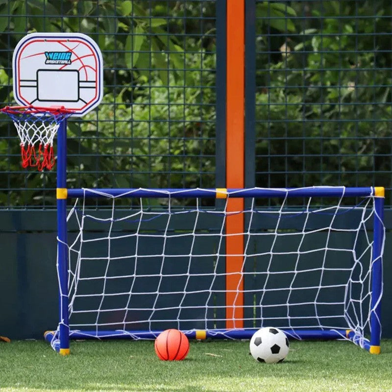 Children's 2-in-1 Football Goal and Basketball Hoop Set