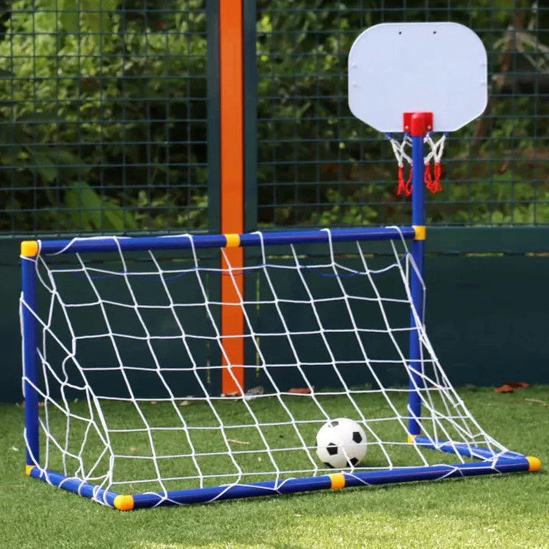 Children's 2-in-1 Football Goal and Basketball Hoop Set
