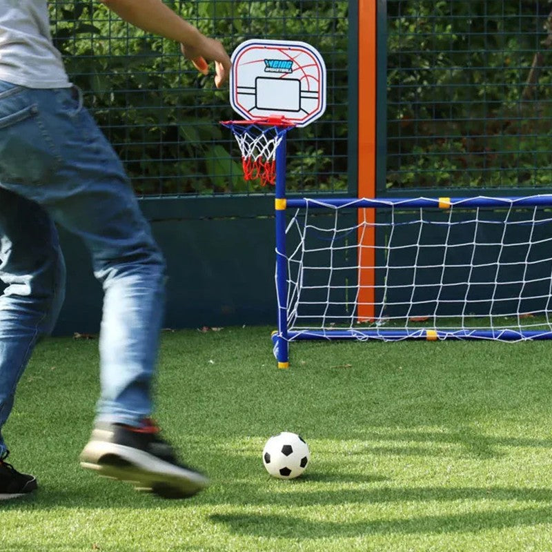Children's 2-in-1 Football Goal and Basketball Hoop Set