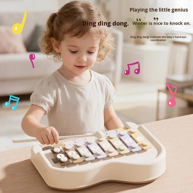 Children's 2-in-1 Piano Xylophone Toy - 8-Tone with Mallet