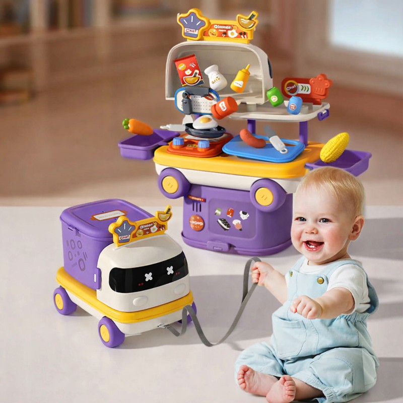 Children's 2-in-1 Pretend-Play Set - Robot-Shaped Wheeled Case