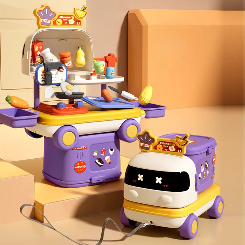 Children's 2-in-1 Pretend-Play Set - Robot-Shaped Wheeled Case
