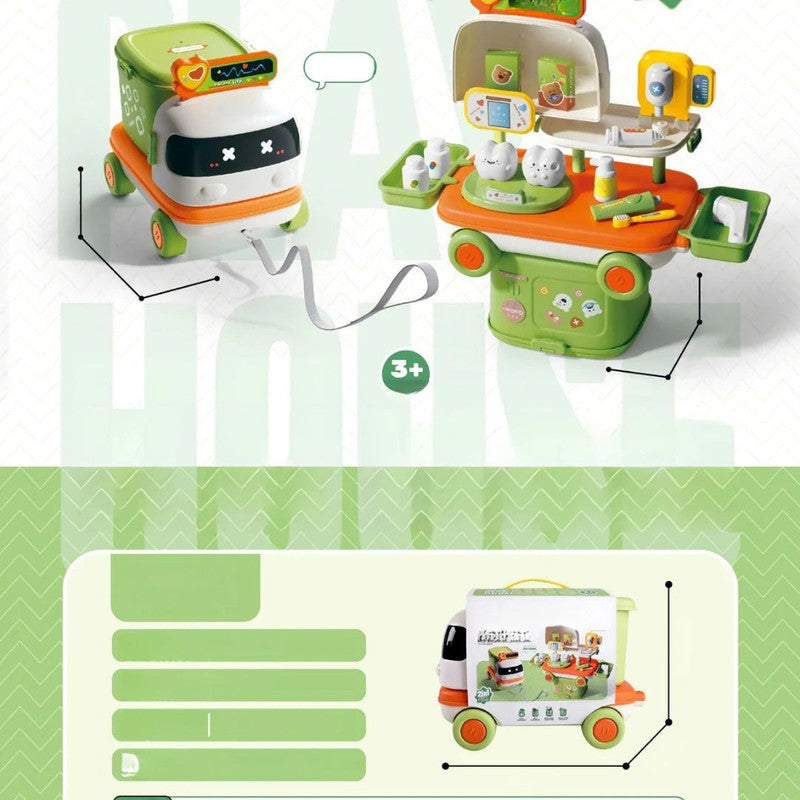 Children's 2-in-1 Pretend-Play Set - Robot-Shaped Wheeled Case