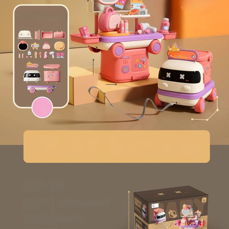 Children's 2-in-1 Pretend-Play Set - Robot-Shaped Wheeled Case