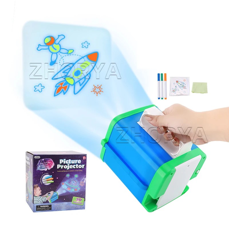 Children's 3D Picture Learning Projector - Drawing Board Doodle Toy