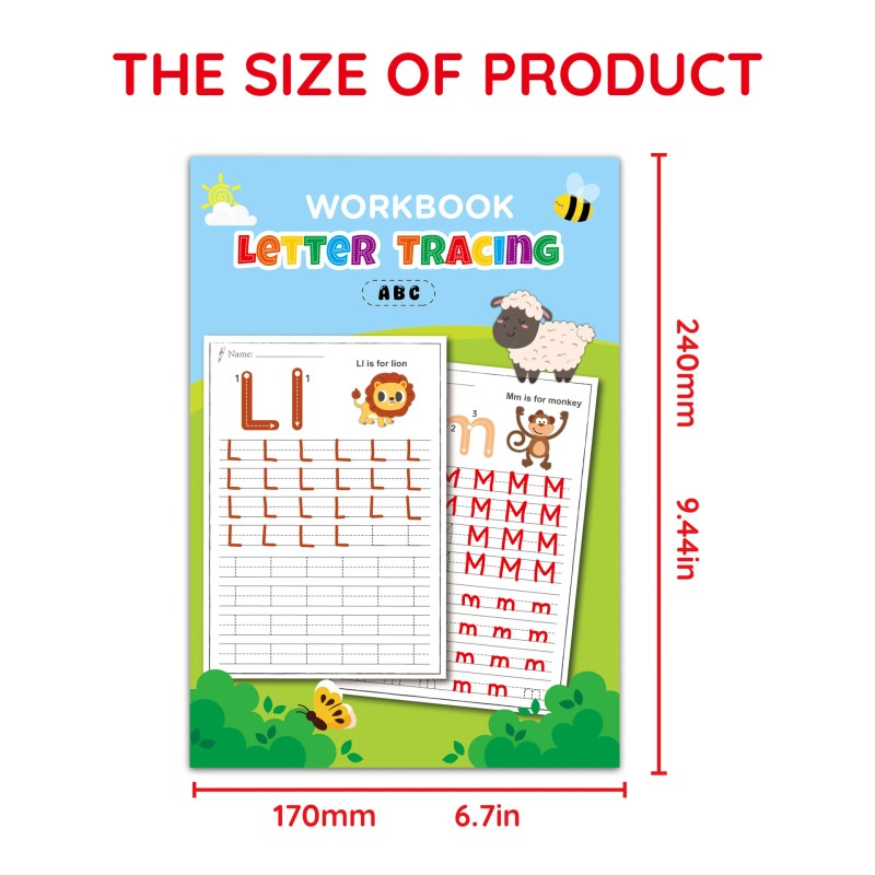Children's ABC Letter Tracing Workbook - Animal Illustrations