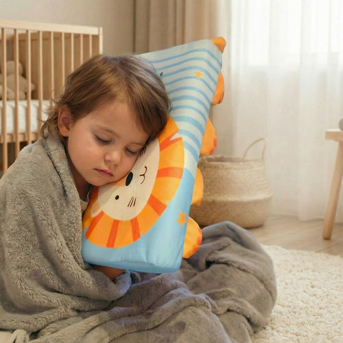 Children's Animal Character Sleep Pillow - Contoured Shape with 3D Ears