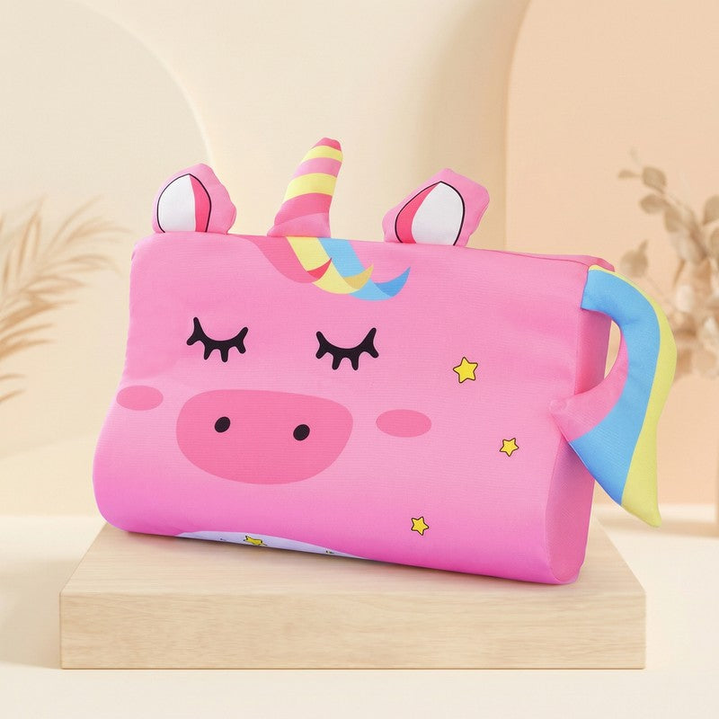 Children's Animal Character Sleep Pillow - Contoured Shape with 3D Ears