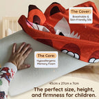 Children's Animal Character Sleep Pillow - Contoured Shape with 3D Ears