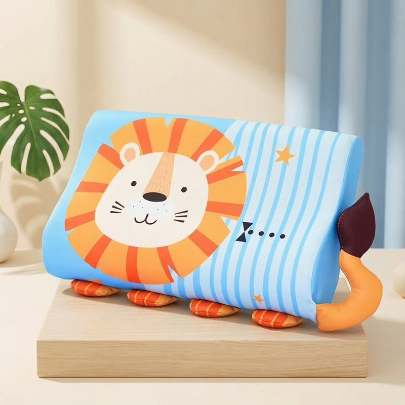 Children's Animal Character Sleep Pillow - Contoured Shape with 3D Ears