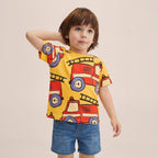 Children's Boys Short-Sleeve T-shirt - Fire Truck Print