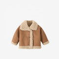 Children's Button Closure Winter Jacket - Turn-Down Collar