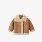 Children's Button Closure Winter Jacket - Turn-Down Collar