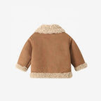 Children's Button Closure Winter Jacket - Turn-Down Collar