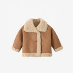 Children's Button Closure Winter Jacket - Turn-Down Collar