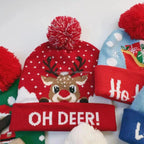 Children's Christmas Knitted Beanie Hat - Pom-Pom