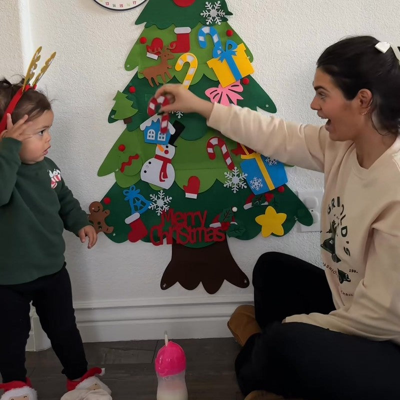 Children's Christmas Tree Play Set - Montessori-Inspired Interactive Decorating Toy
