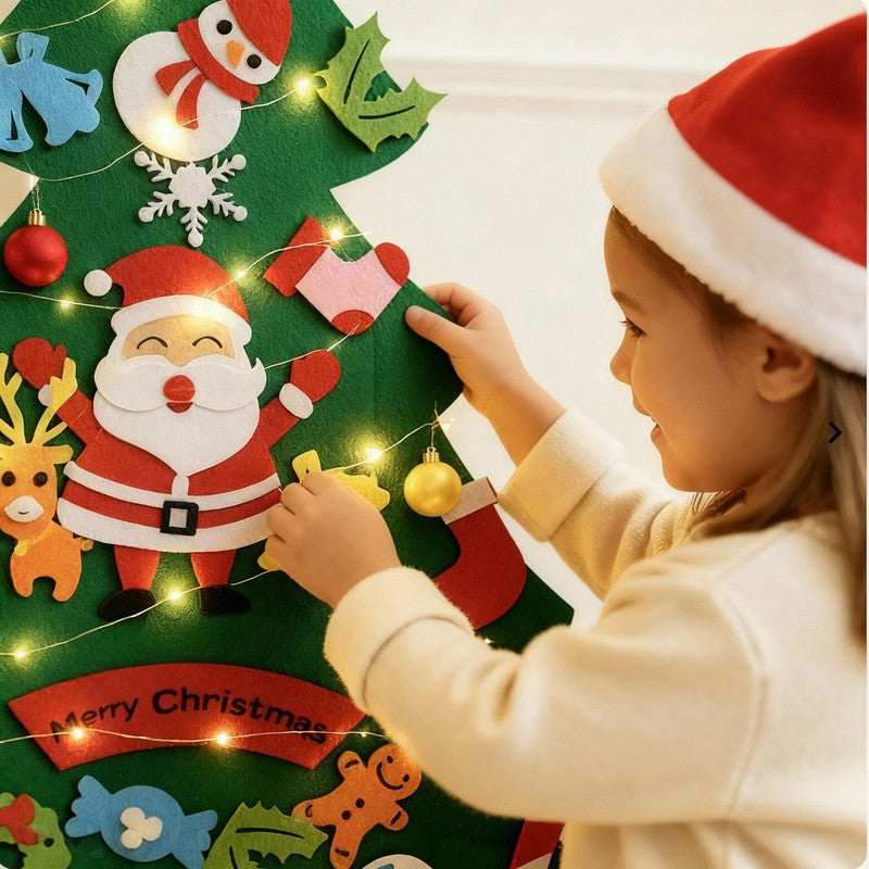 Children's Christmas Tree Play Set - Montessori-Inspired Interactive Decorating Toy