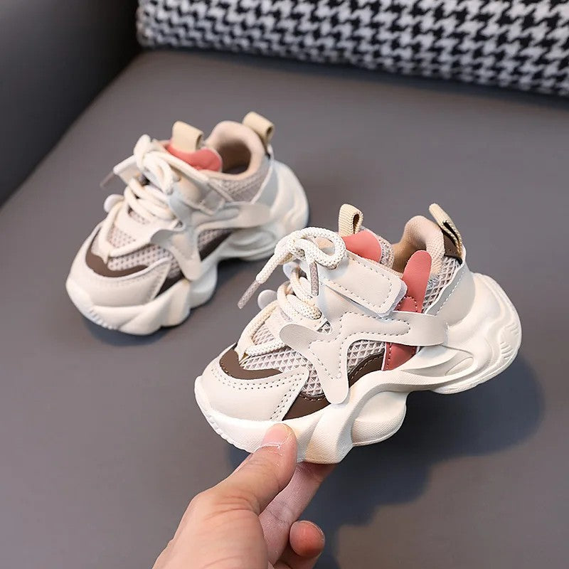 Children's Chunky Sole Sneakers - Unisex -Up with Hook-and-Loop Strap