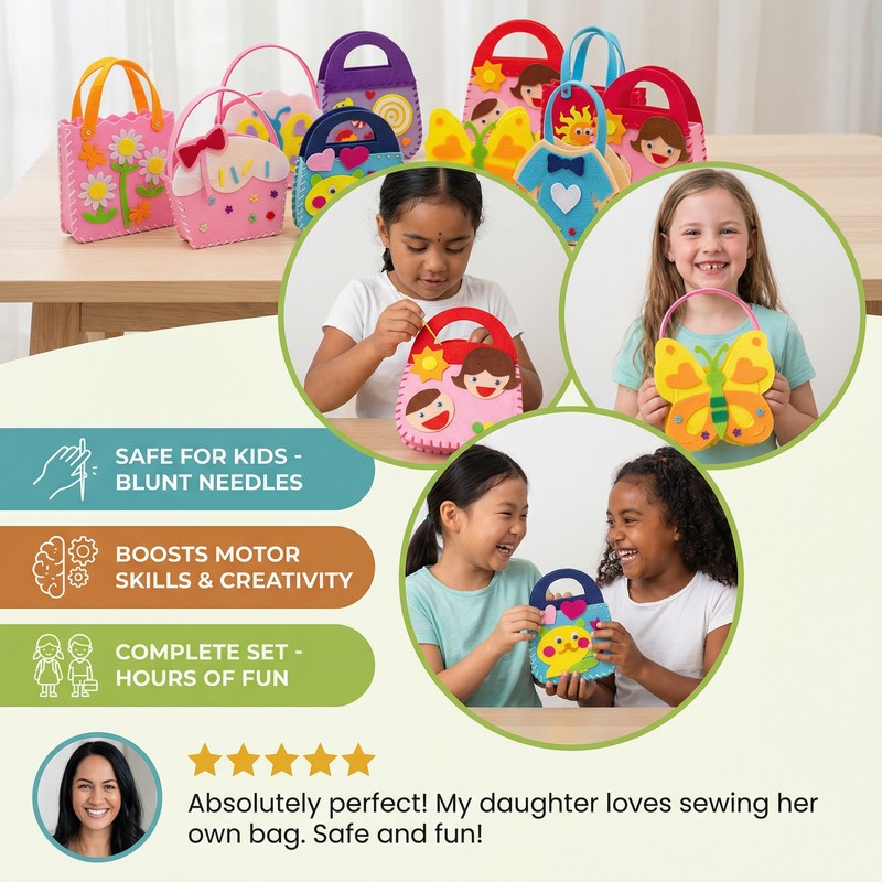 Children's DIY Felt Pouch Sewing Kit