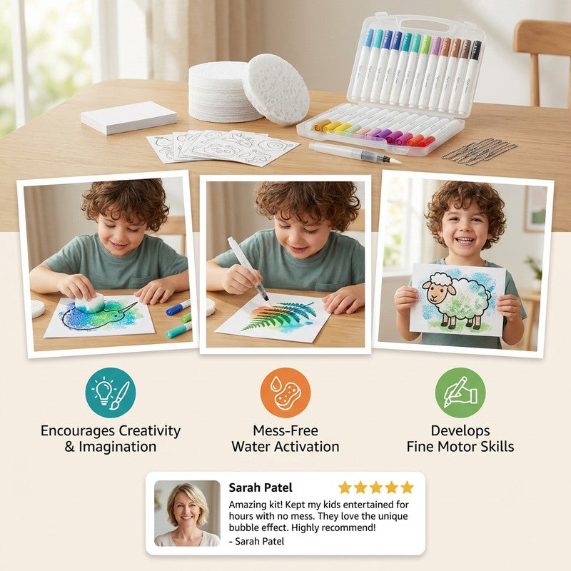 Children's DIY Sponge Painting Kit - Bubble Effect Craft Set