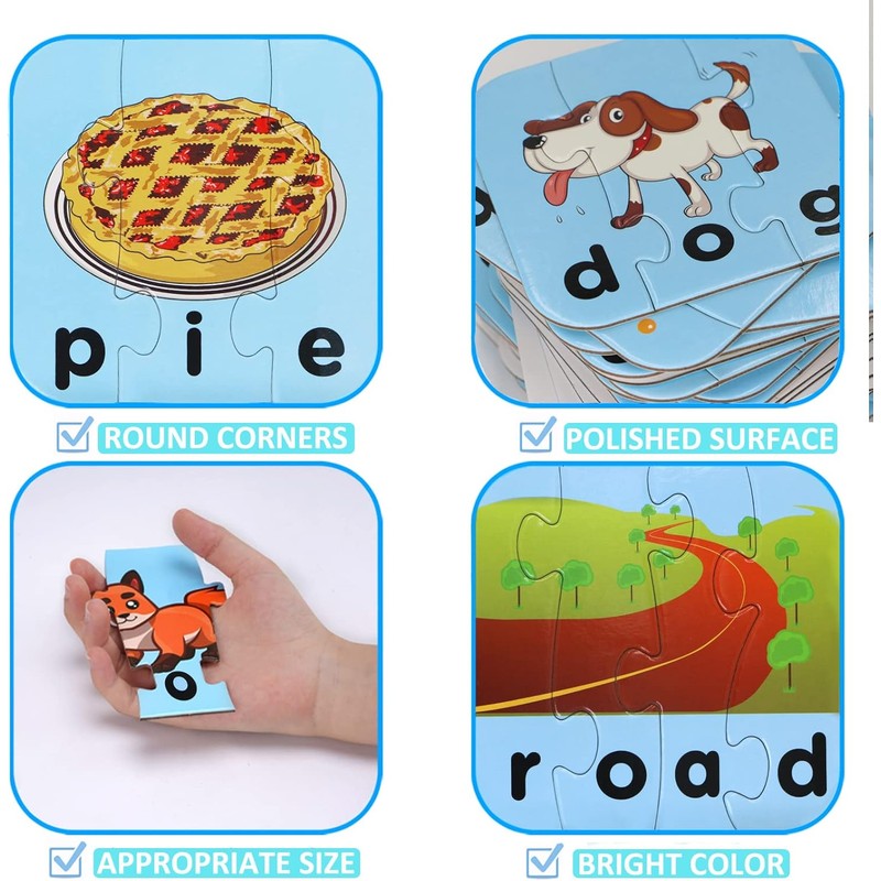 Children's Educational Spelling Puzzle Card Kit - 80 Word Puzzles