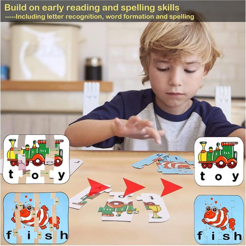 Children's Educational Spelling Puzzle Card Kit - 80 Word Puzzles