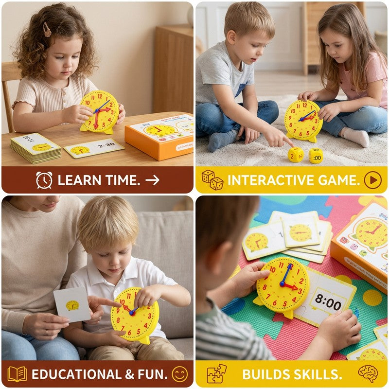 Children's Educational Time-Learning Game Set