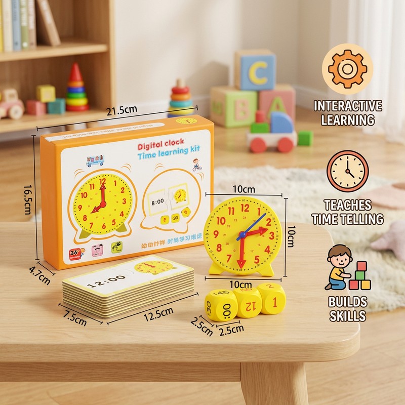 Children's Educational Time-Learning Game Set