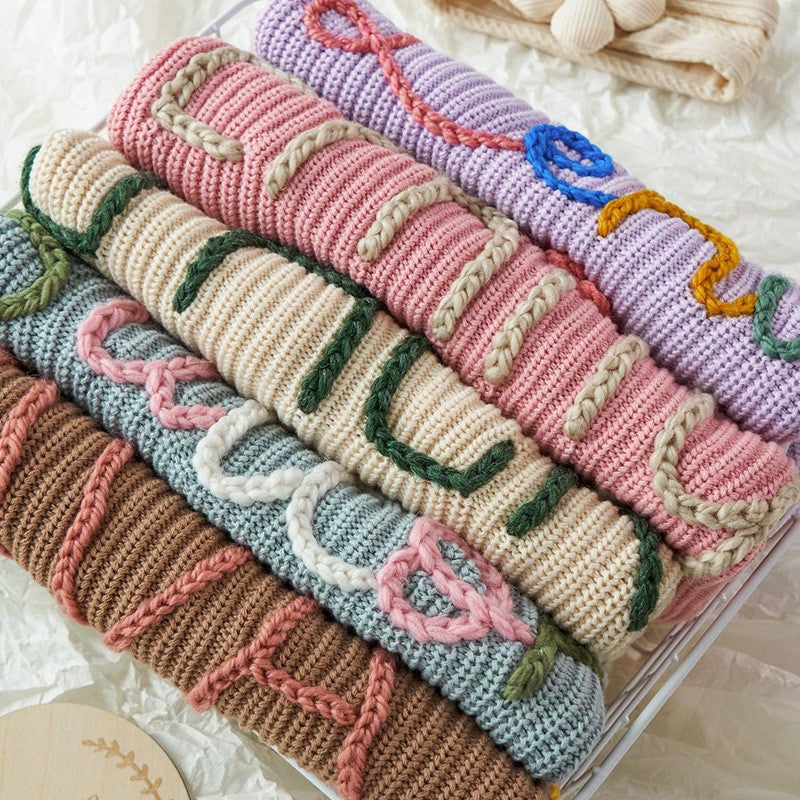 Children's Embroidered Pullover Sweater - Personalized Name
