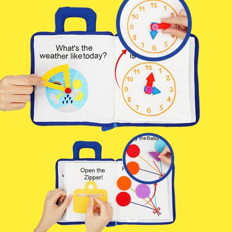 Children's Fabric Quiet Book - Interactive Activity Pages