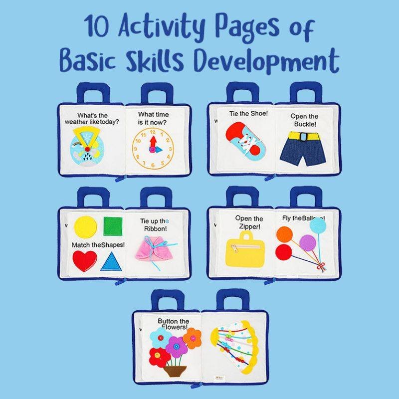 Children's Fabric Quiet Book - Interactive Activity Pages