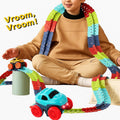 Children's Flexible LED Racing Track Set with Motorised Cars