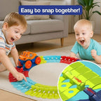 Children's Flexible LED Racing Track Set with Motorised Cars