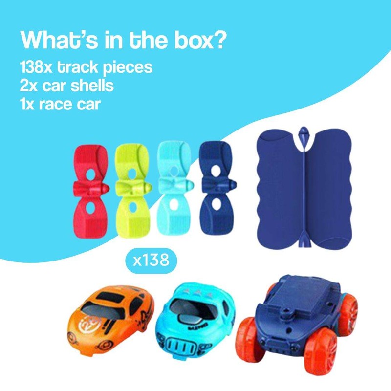 Children's Flexible LED Racing Track Set with Motorised Cars