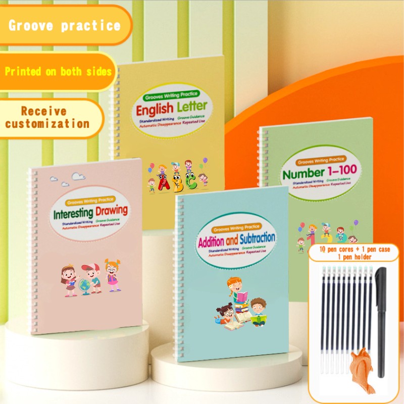 Children's Groove Writing Practice Workbook - Reusable Spiral-Bound
