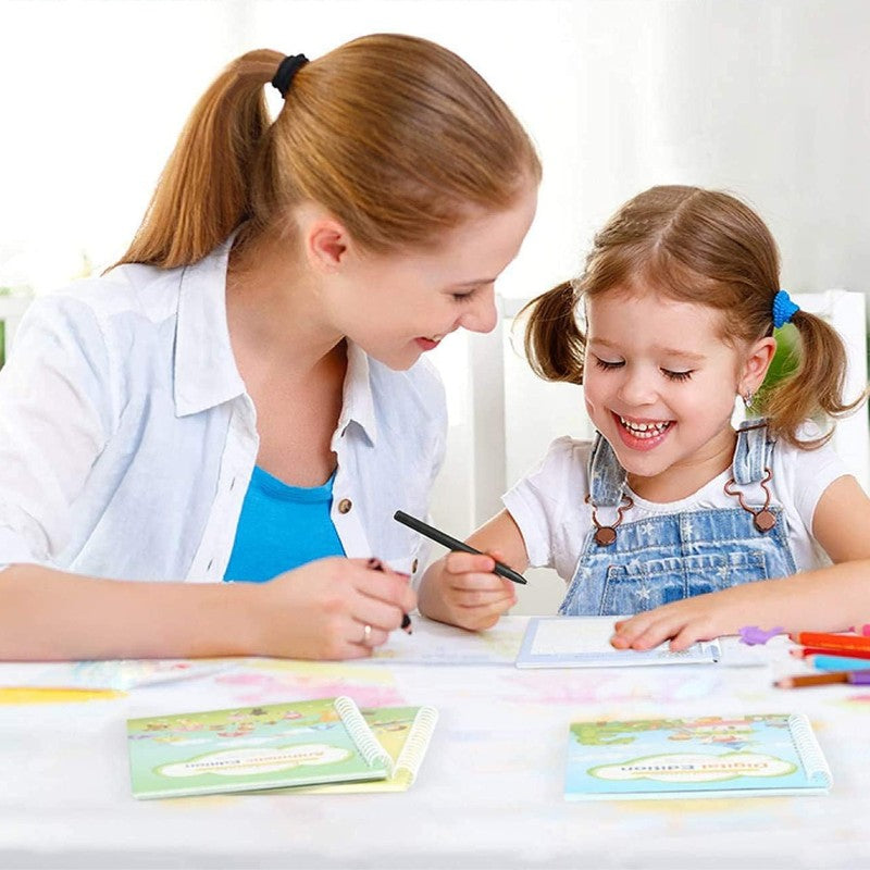 Children's Handwriting Practice Copybook Set with Pens and Pen Holder
