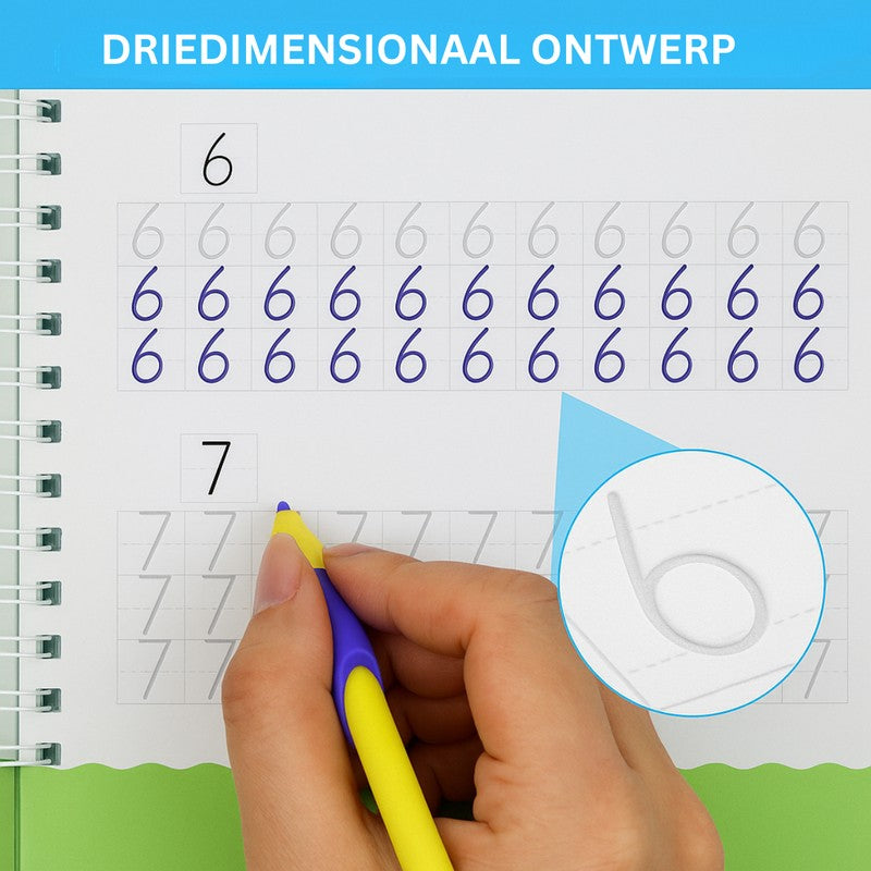 Children's Handwriting Practice Copybook Set with Pens and Pen Holder