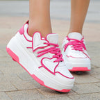 Children's Hidden-Wheel Roller Skate Shoes - Low-Top -Up Sneaker