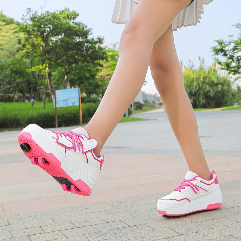 Children's Hidden-Wheel Roller Skate Shoes - Low-Top -Up Sneaker