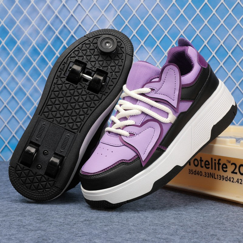 Children's Hidden-Wheel Roller Skate Shoes - Low-Top -Up Sneaker
