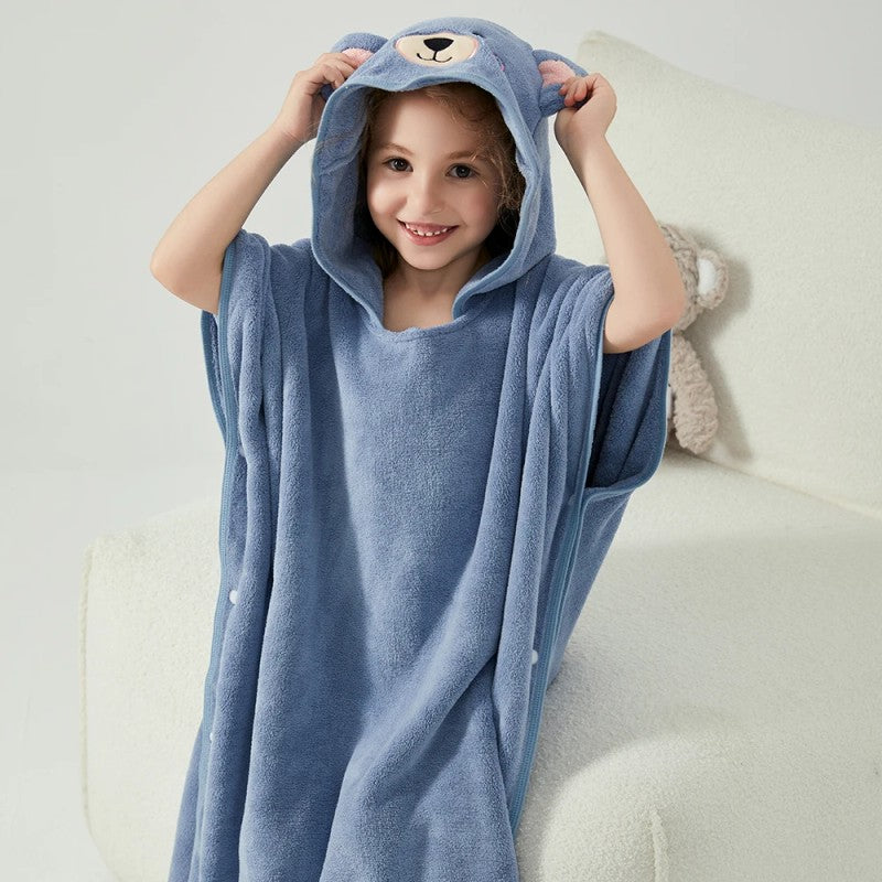 Children's Hooded Towel Poncho - Bear