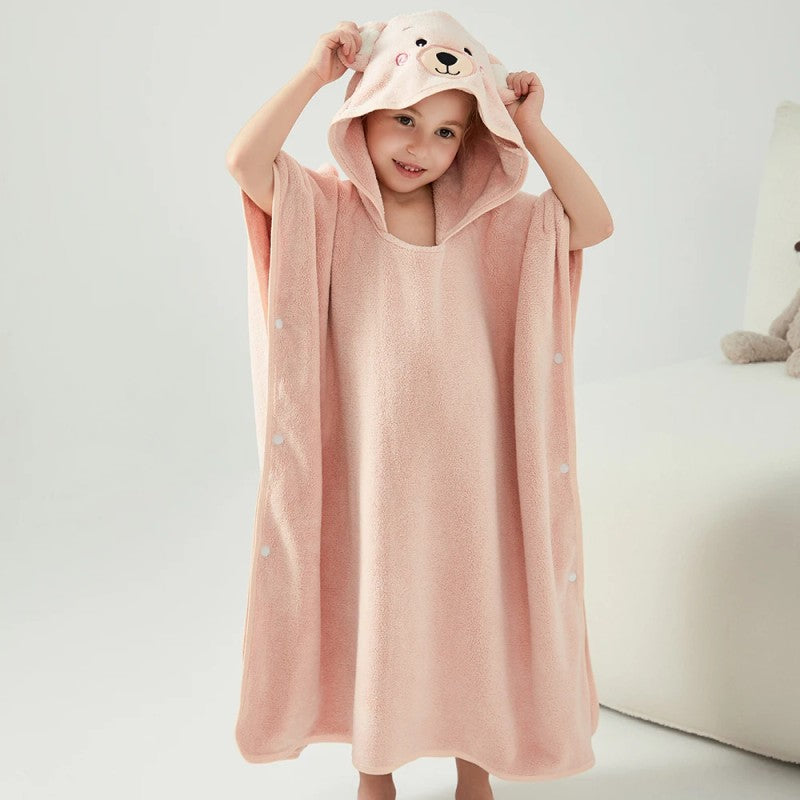 Children's Hooded Towel Poncho - Bear