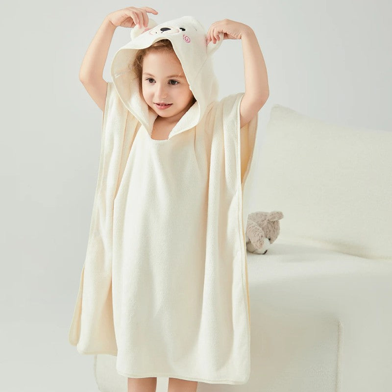 Children's Hooded Towel Poncho - Bear