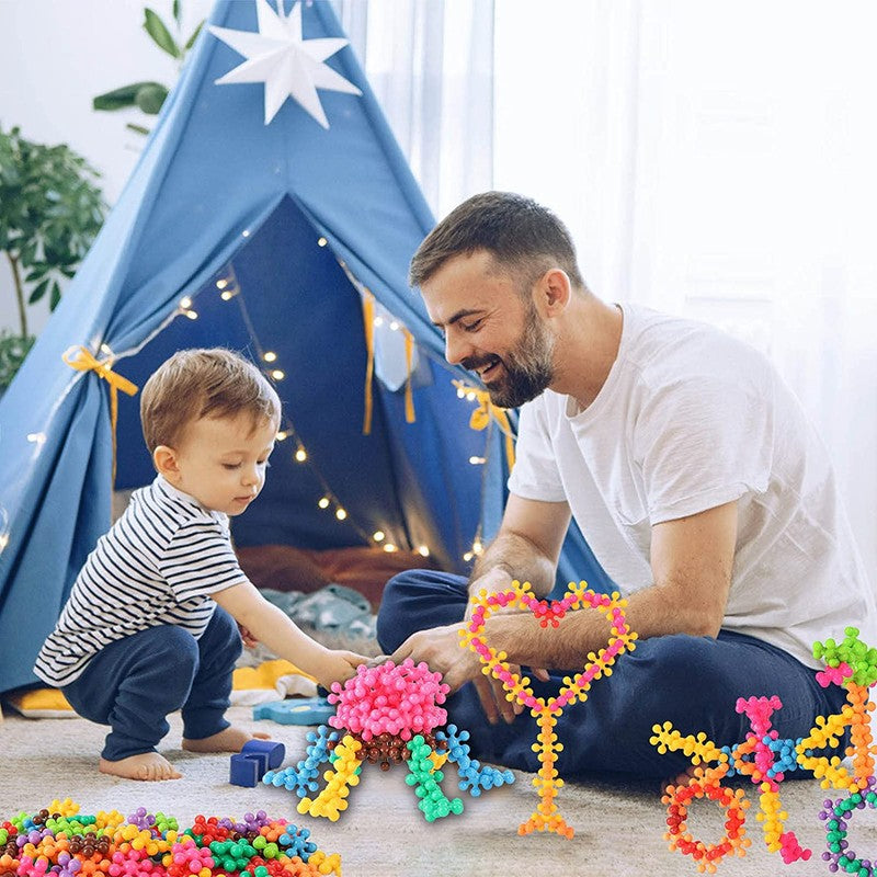 Children's Interlocking Snowflake Building Blocks - Educational Toy
