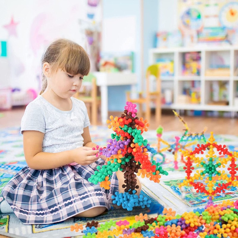 Children's Interlocking Snowflake Building Blocks - Educational Toy